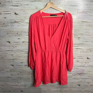 Minkpink long sleeve mini pink dress size large